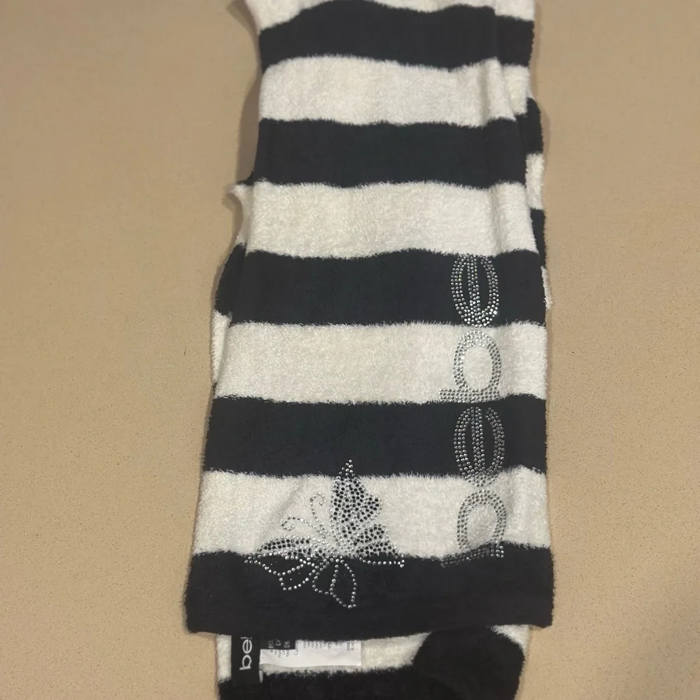 Bebe Monochrome Striped Scarf